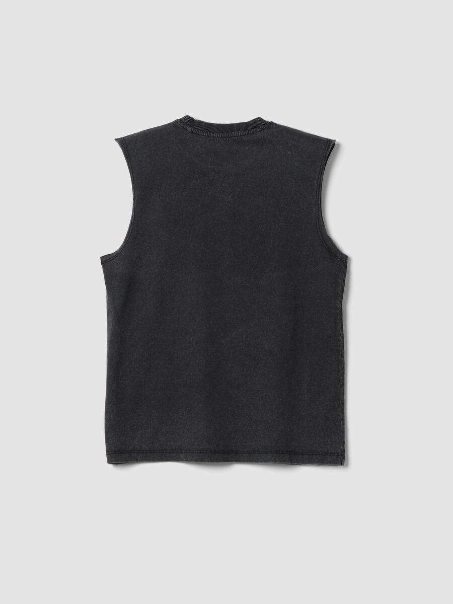 Black pure cotton vest top_1