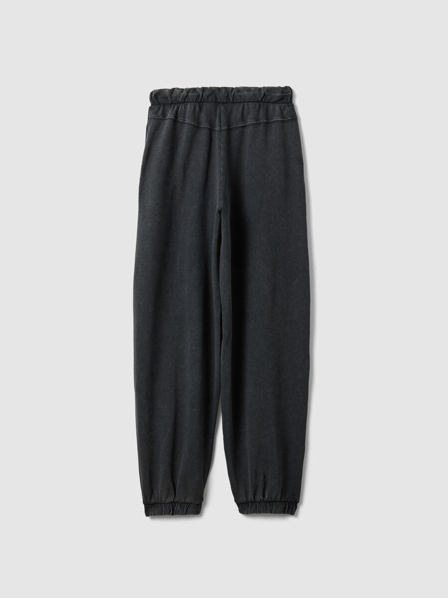 Girls' Oversized Fit Grey Pure Cotton Jogger Trousers_4