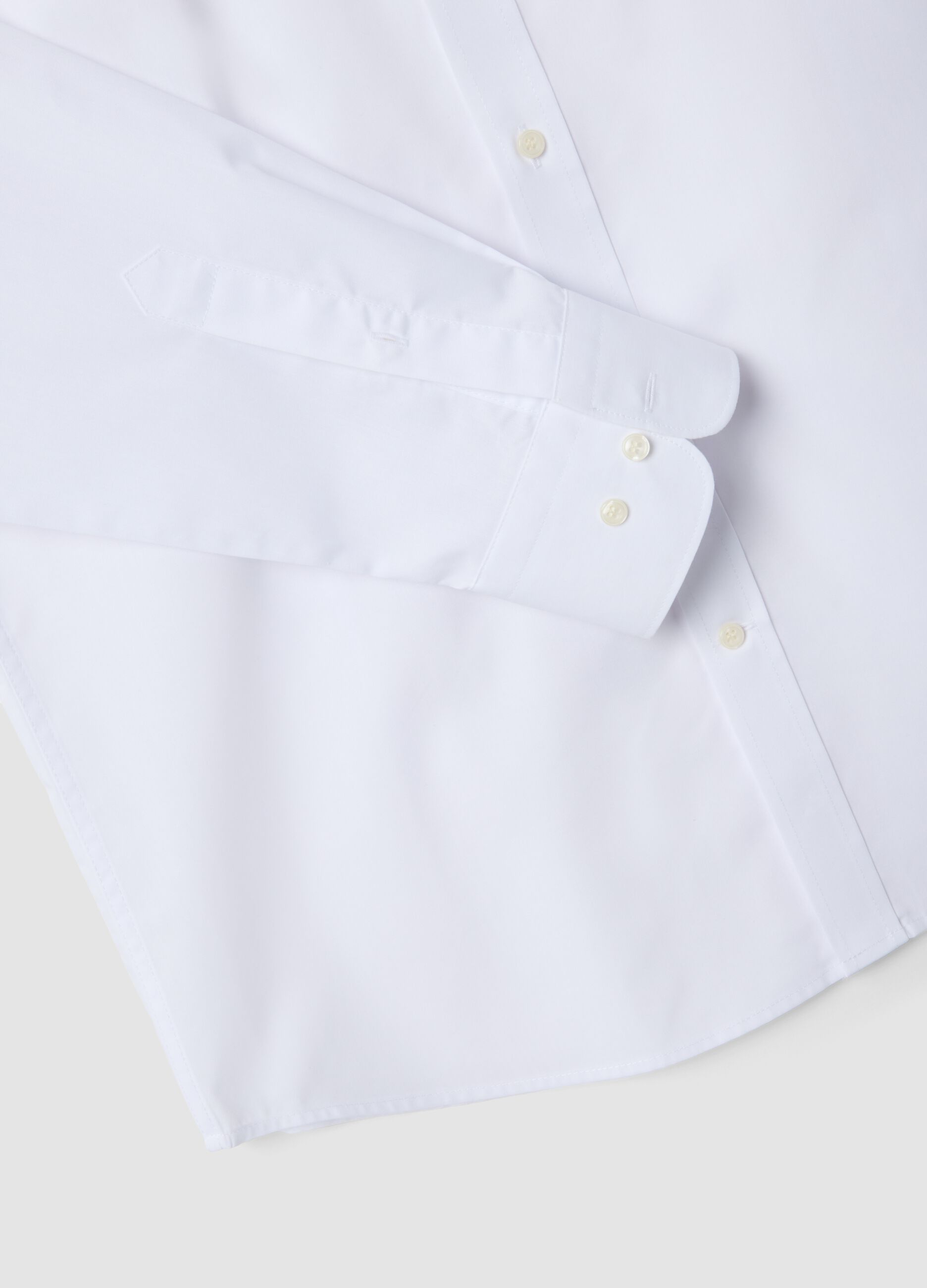 White Slim Fit Long Sleeve Shirt
