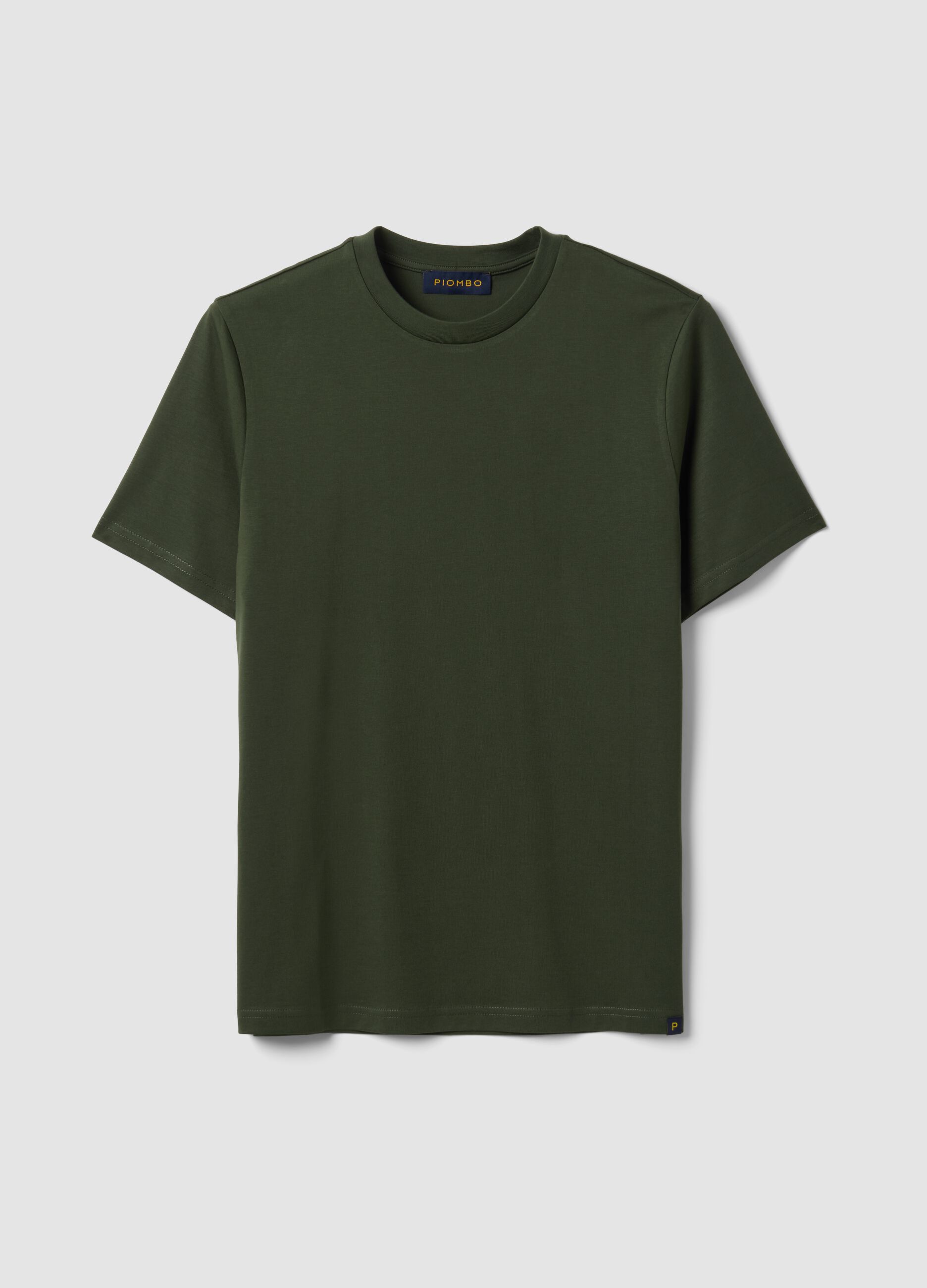 Green Supima Cotton Crew-Neck T-Shirt, Regular Fit