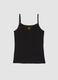 Black stretch cotton vest top, regular fit_0