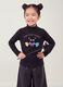 T-shirt nera in cotone elasticizzato con Collo rialzato_0