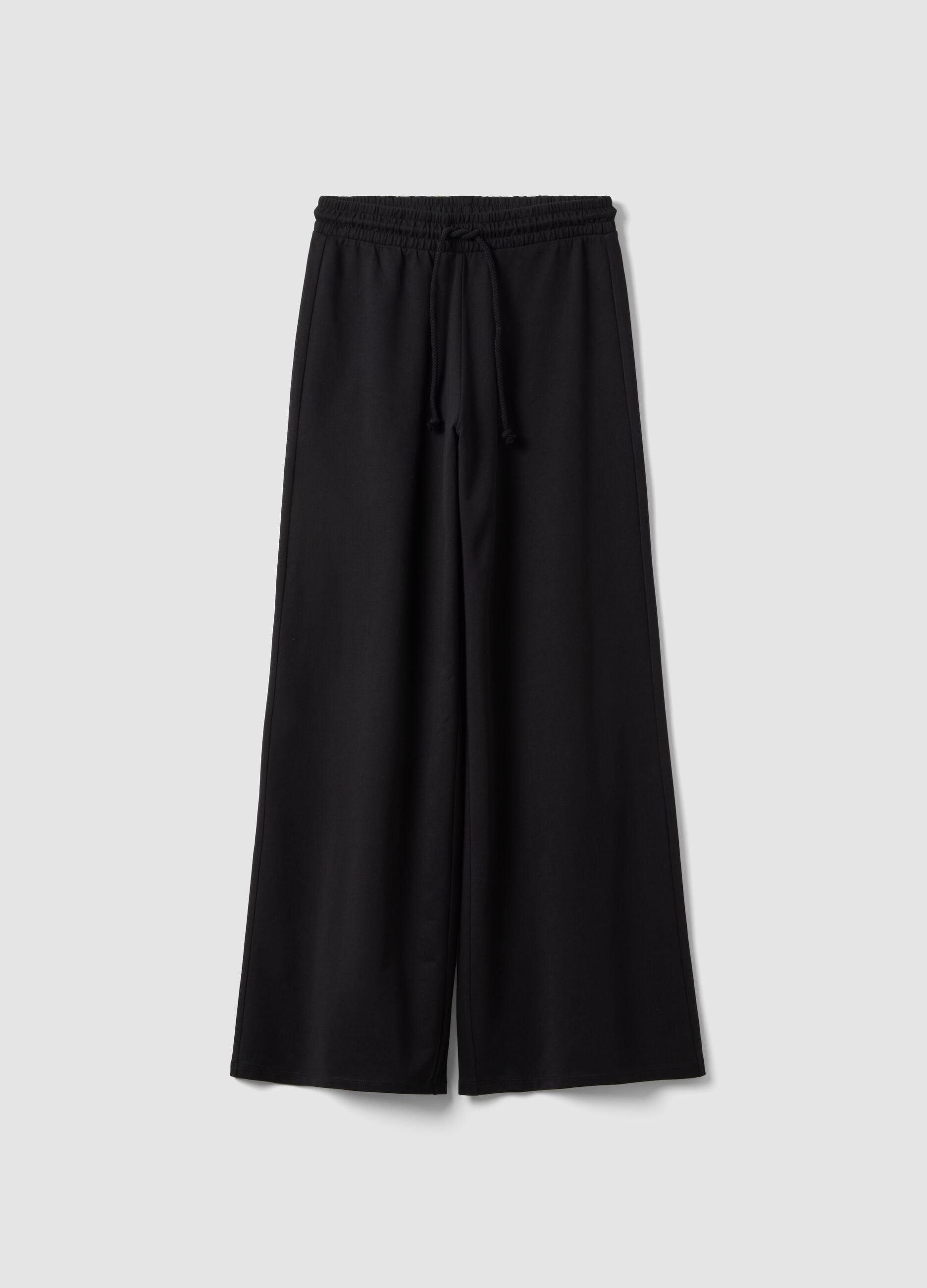 Black baggy-fit pure cotton jogger trousers
