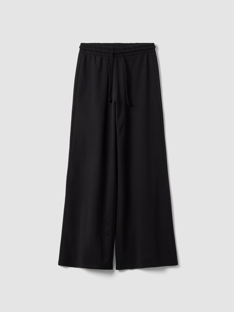 Black baggy-fit pure cotton jogger trousers_0