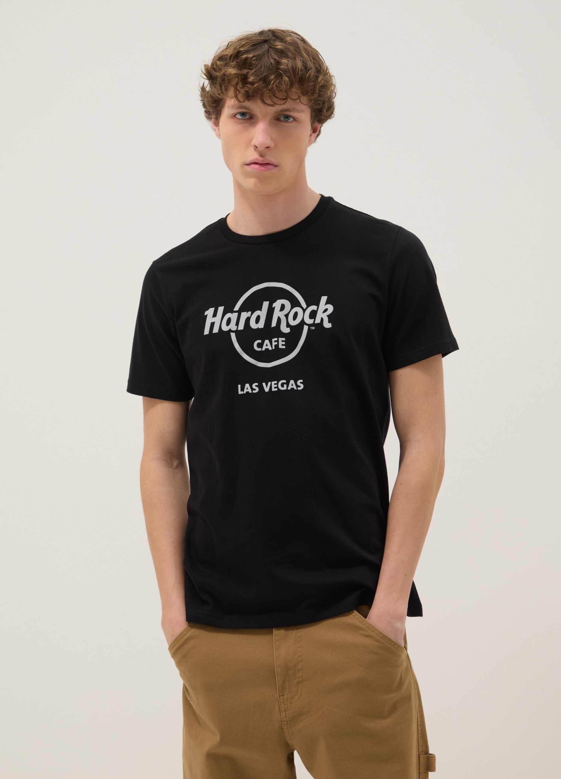 Schwarzes Hard Rock Cafe T-Shirt aus reiner Baumwolle im Regular Fit