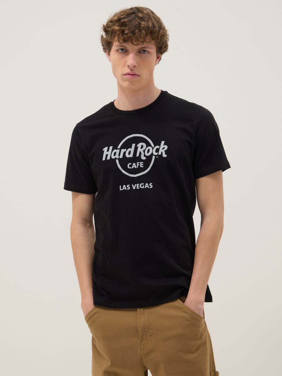 Black Hard Rock Cafe regular-fit pure cotton T-shirt_0