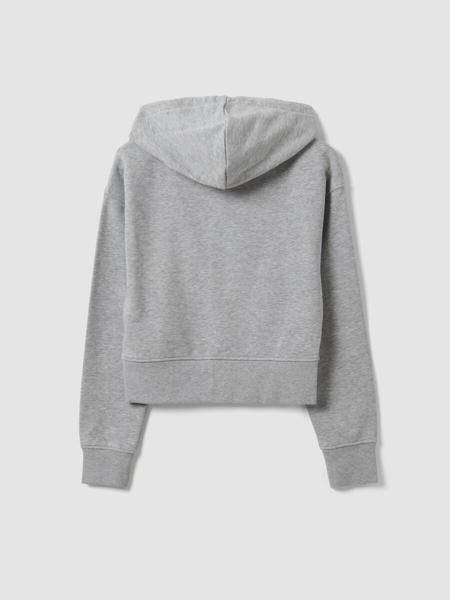 Grey full-zip cotton-blend hoodie, fitted_2