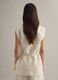 Gilet blanc regular en m&eacute;lange lyocell et lin avec ceinture_3