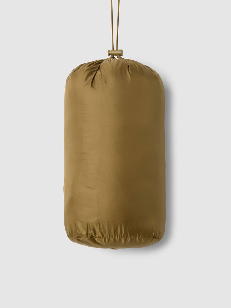 Brown padded regular fit jacket with hood_1