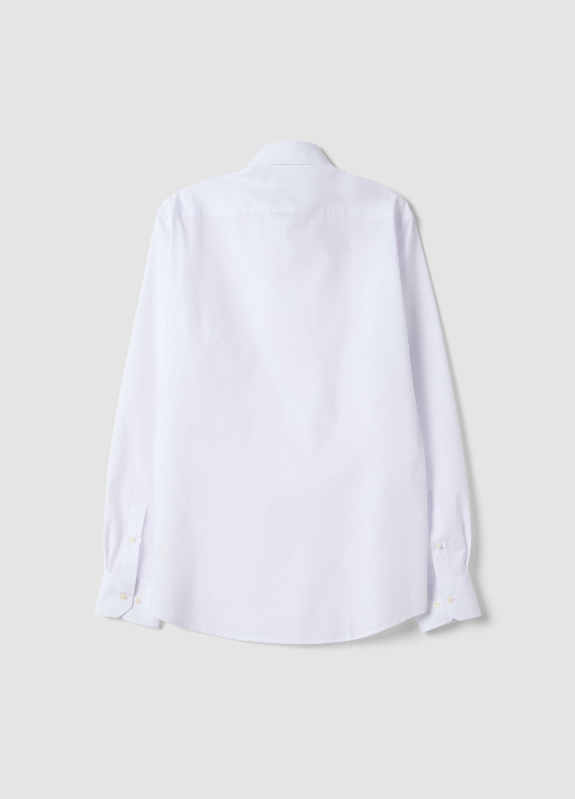 White button-down slim-fit long-sleeve Easy Iron shirt