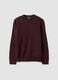 Burgundy crew-neck jersey knit jumper, regular fit_0