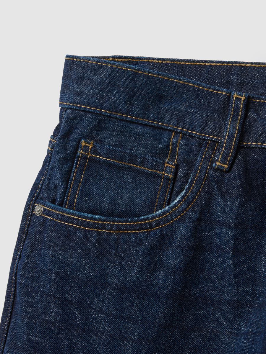 Regular Fit Blue Pure Cotton Jeans_5