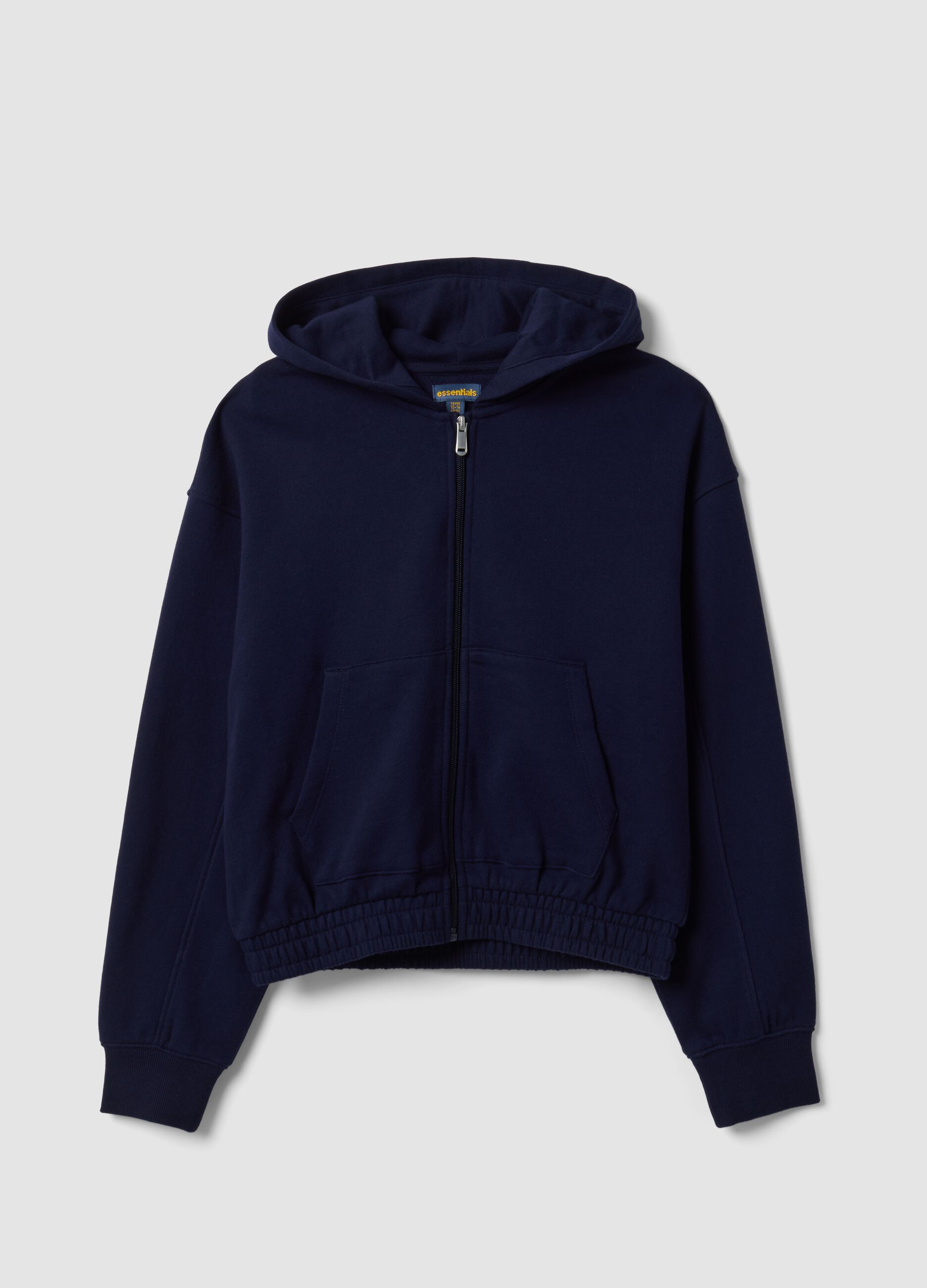 Blue organic cotton hooded sweatshirt