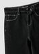 Black straight-leg pure cotton jeans with star detail for girls_4
