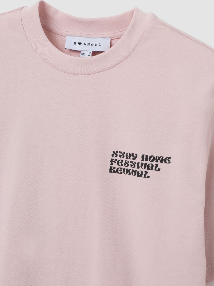 Pink relaxed-fit pure cotton T-shirt with print_2