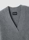 Grey marl pure cashmere deep V-neck oversized jumper_1