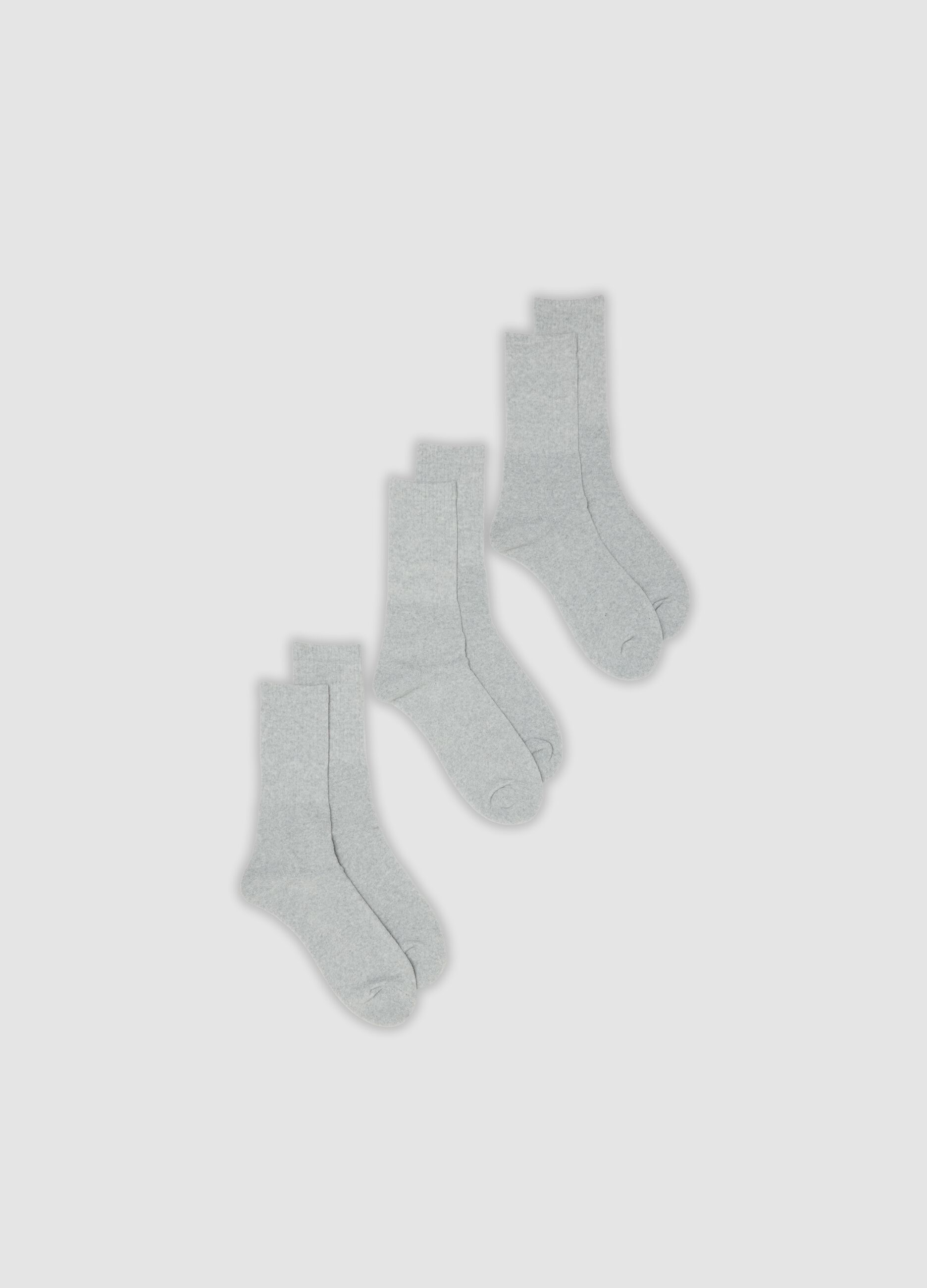 3-pack of grey stretch-cotton sports socks