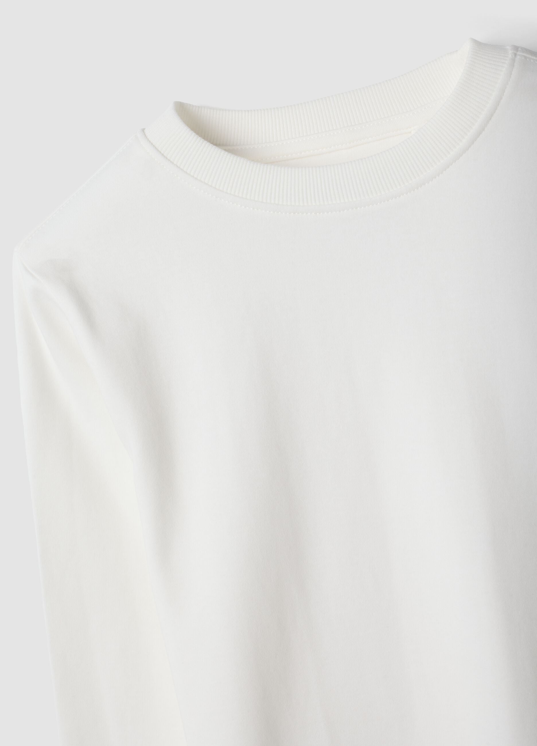 T-shirt bianca girocollo in puro cotone organico