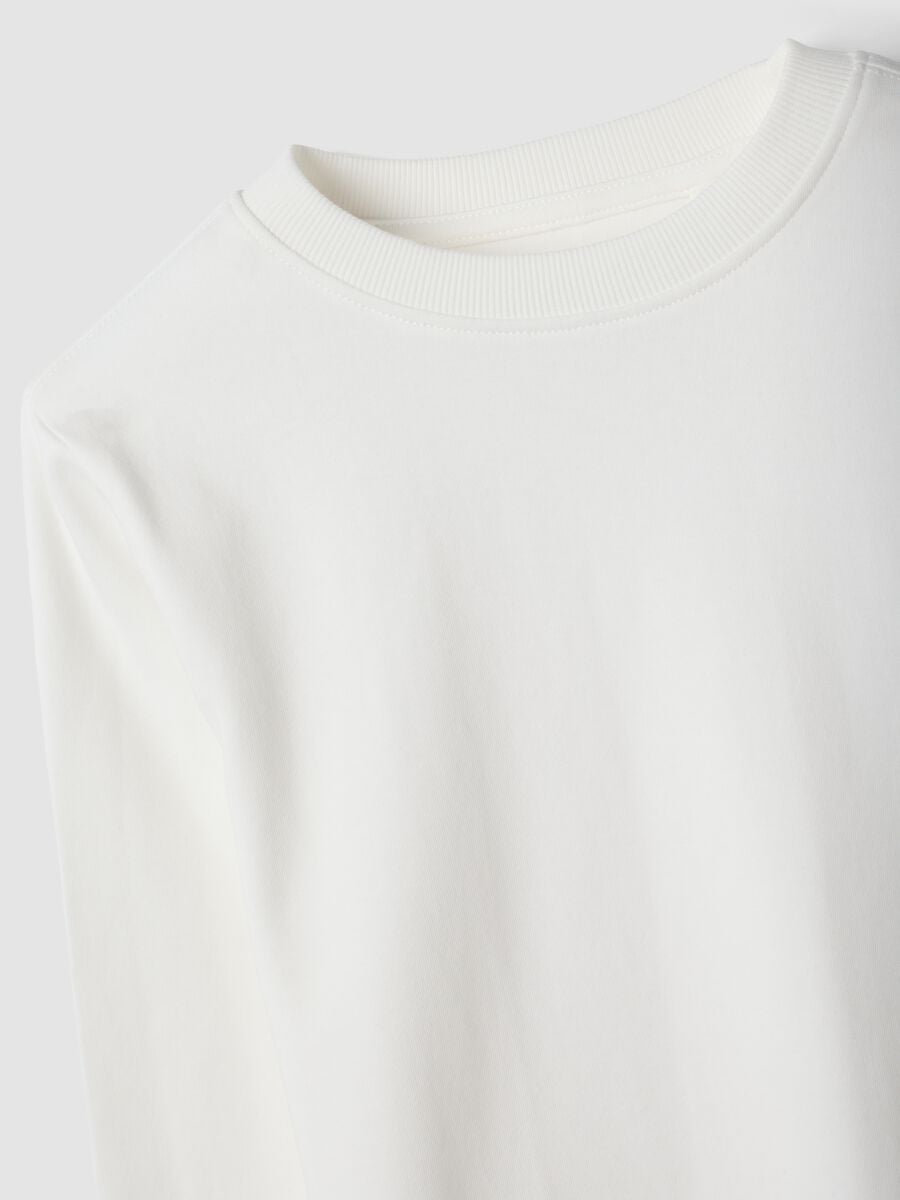 T-shirt bianca girocollo in puro cotone organico_2