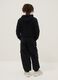 Black cotton blend jogger trousers for boys regular fit_1