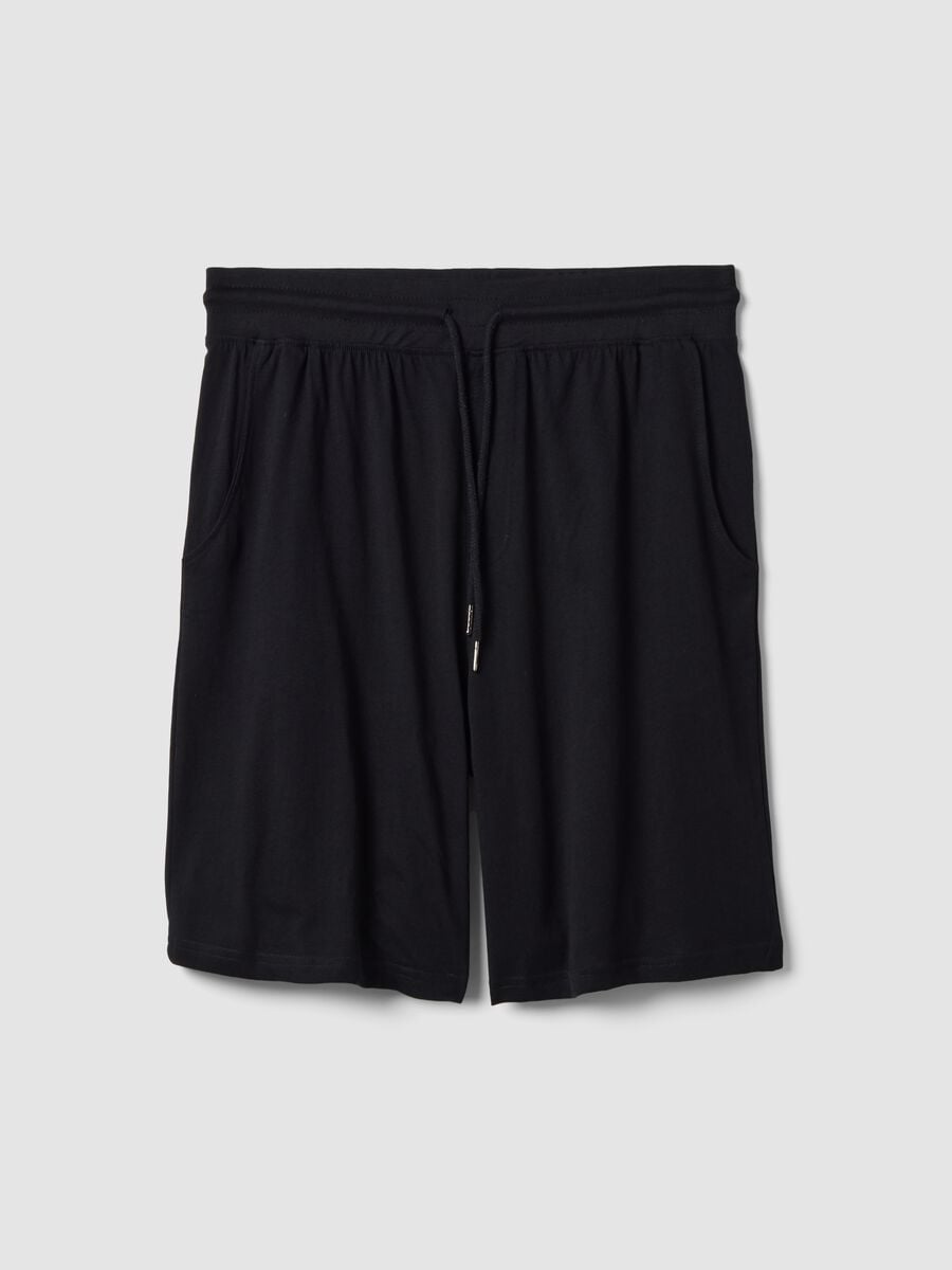 Schwarze Pyjama-Shorts aus Bio-Baumwolle_4