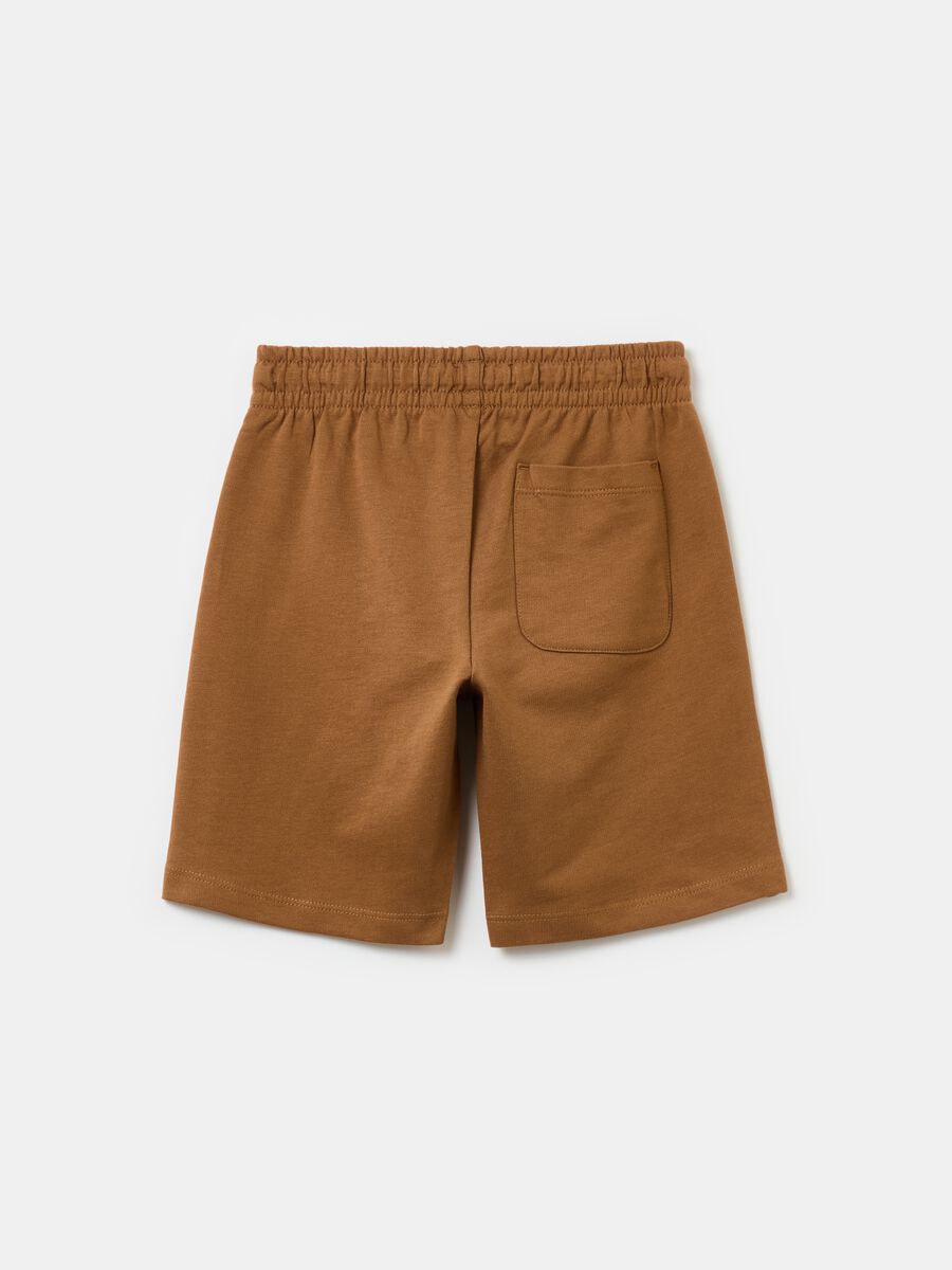 Fleece Bermuda shorts with drawstring_1