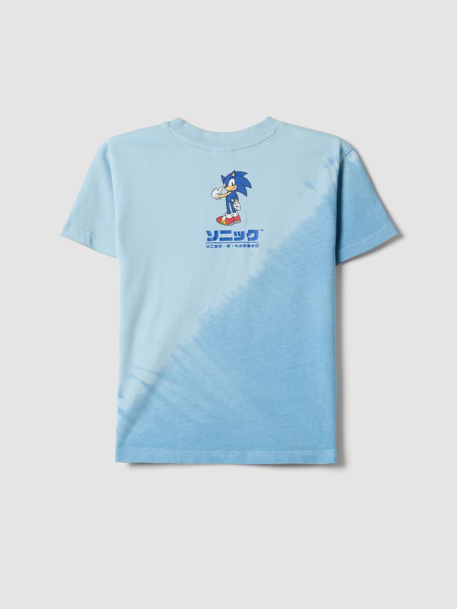 Blue pure cotton children's t-shirt regular fit with Sonic_1