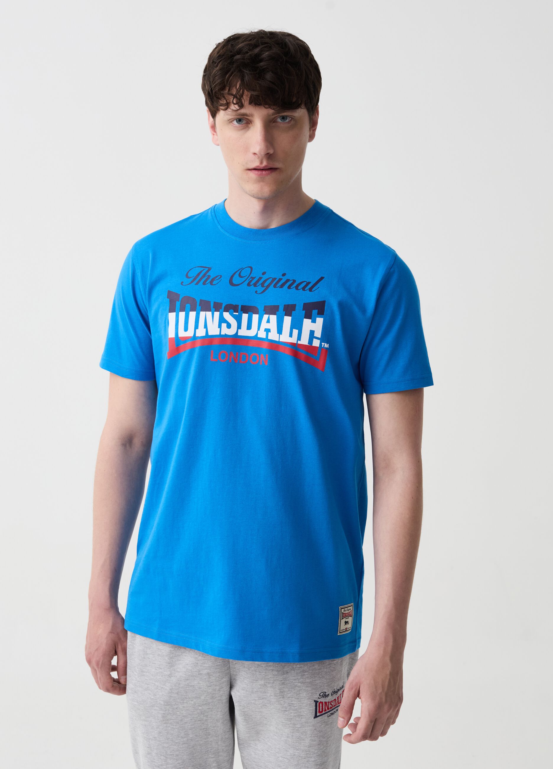 T-shirt with colour-block logo print