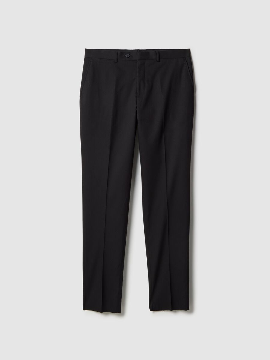 Classic Black Regular Fit Trousers_4