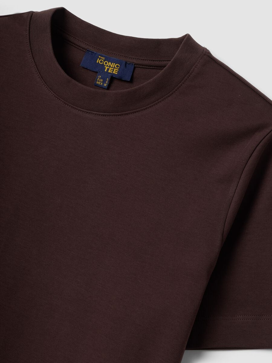 Brown relaxed-fit pure cotton short-sleeve T-shirt_6