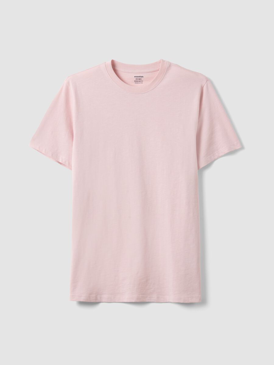 Short-sleeve pink pure cotton regular fit t-shirt_4