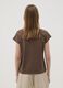 Brown pure cotton T-shirt with broderie anglaise insert_3