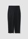 Black Slim Fit Stretch Cotton Ankle Trousers_4