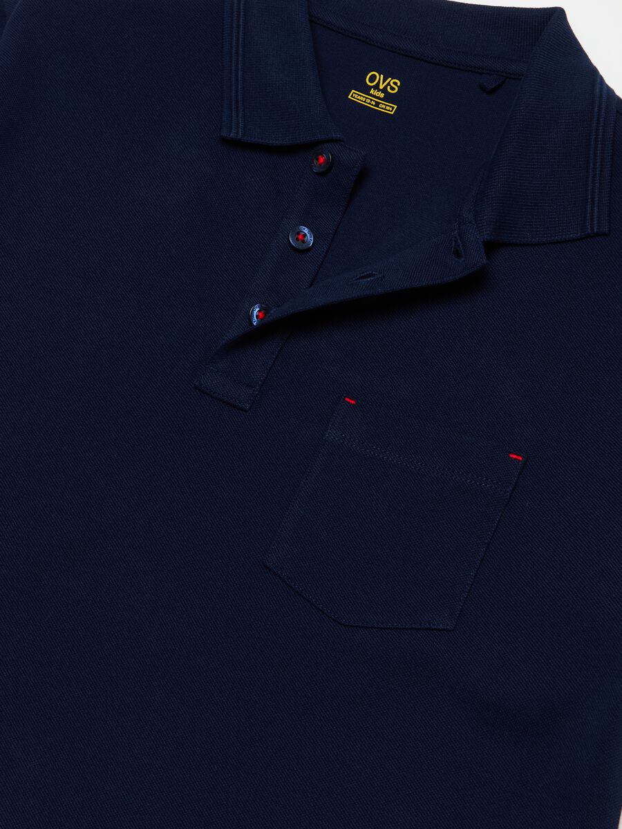 Piquet polo shirt with pocket and patch_2
