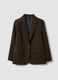 Brown wool-blend blazer with classic lapels_0