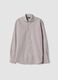 Grey poplin shirt in lyocell blend with easy-iron French collar_0