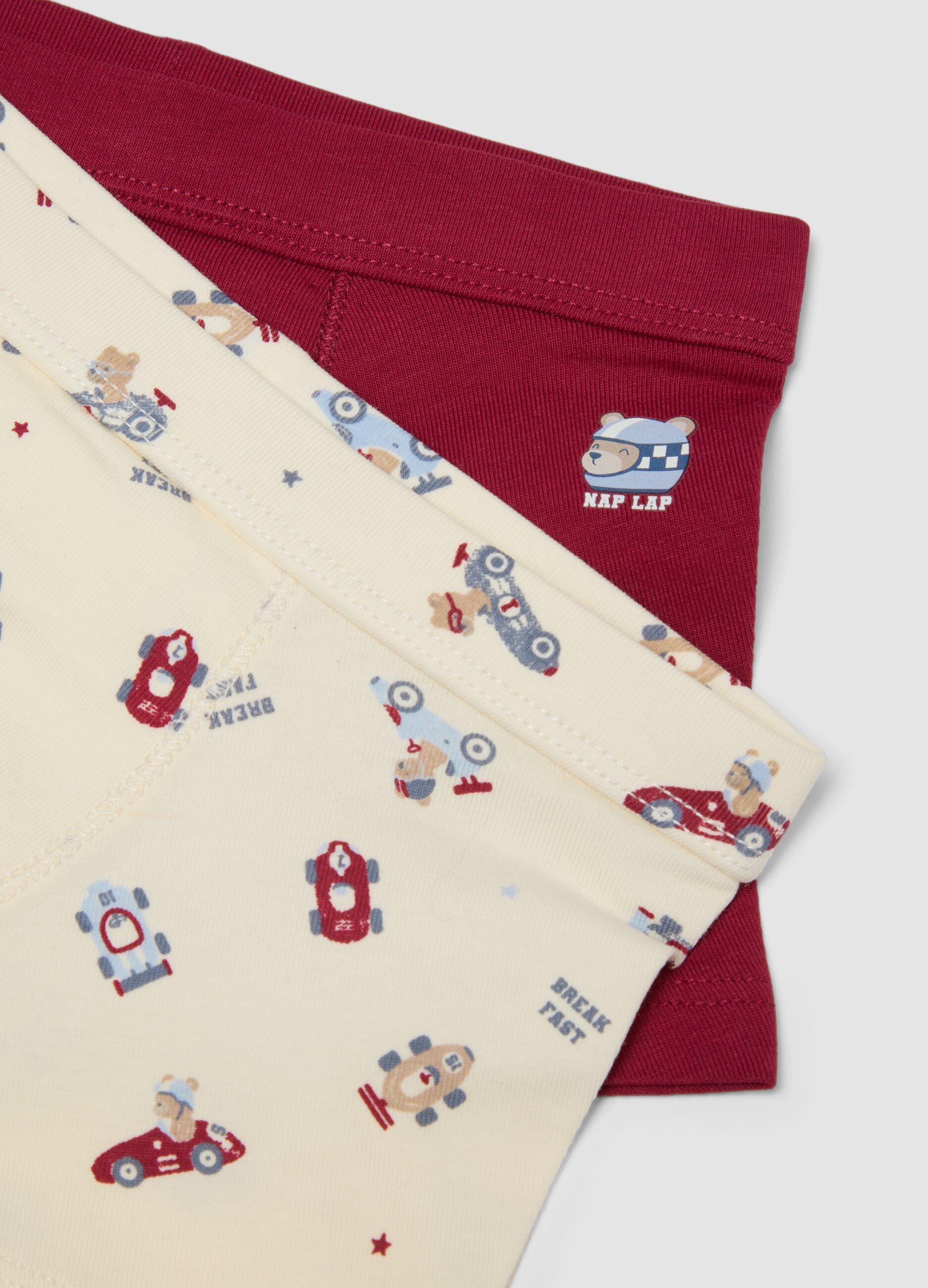 Lot de 3 boxers multicolores en coton bio stretch pour b&eacute;b&eacute; et petit gar&ccedil;on