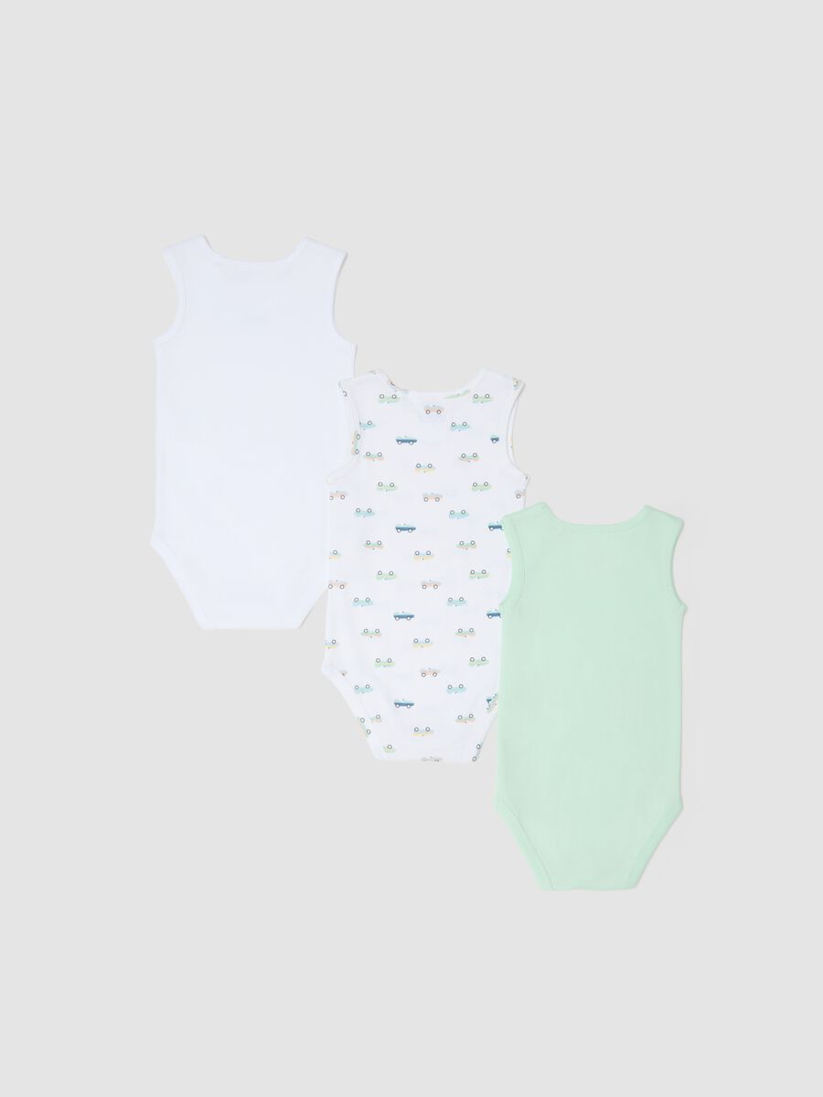 Lot de 3 bodies multicolores en pur coton pour b&eacute;b&eacute;_1