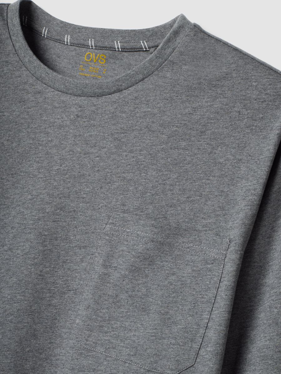 Grey pure organic cotton crew-neck pyjamas_1