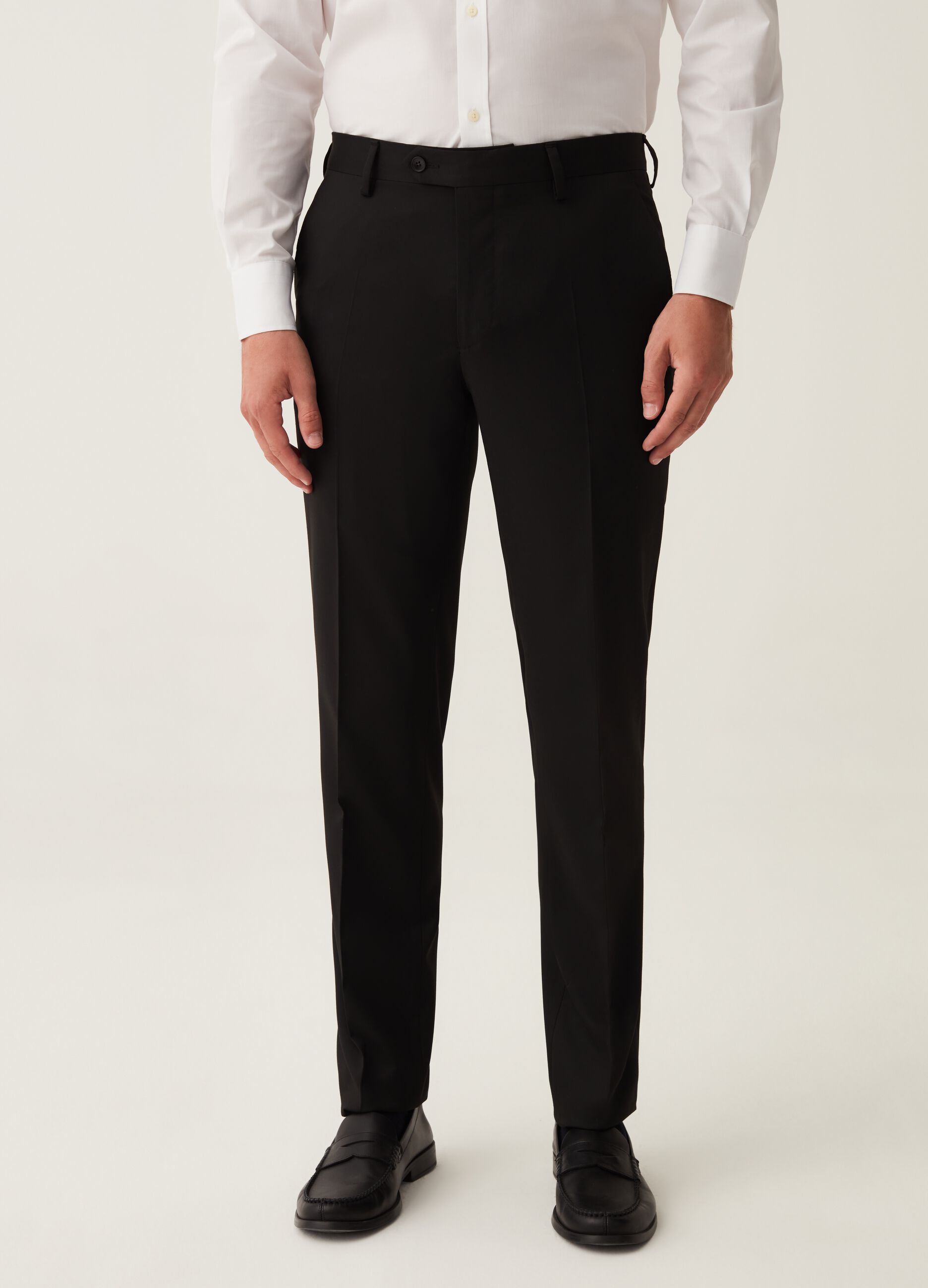 Black slim-fit trousers_1
