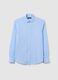 Men&rsquo;s light blue cotton and linen shirt in regular fit with pocket_4