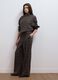 Brown checked stretch viscose shacket with oversized fit_1