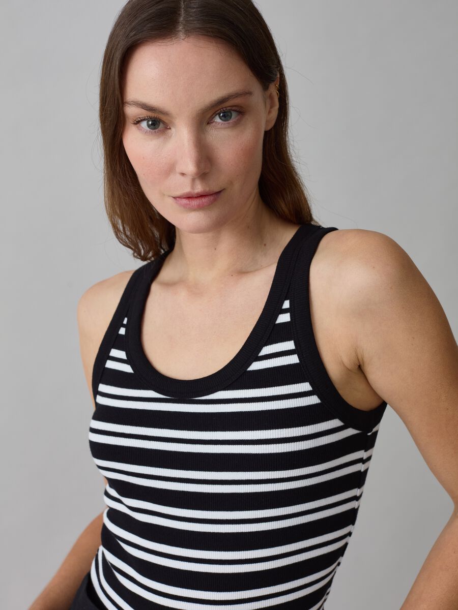 Ribbed tank top with striped pattern_1
