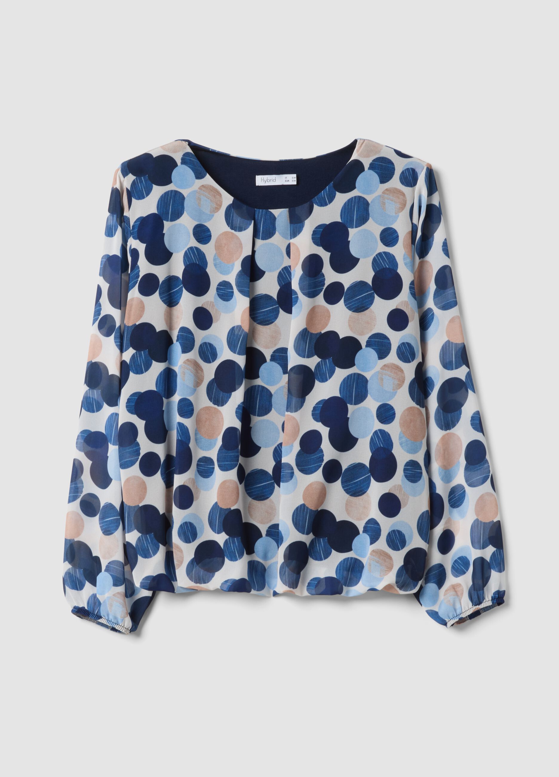 Multicolour polka-dot print shirt, regular fit