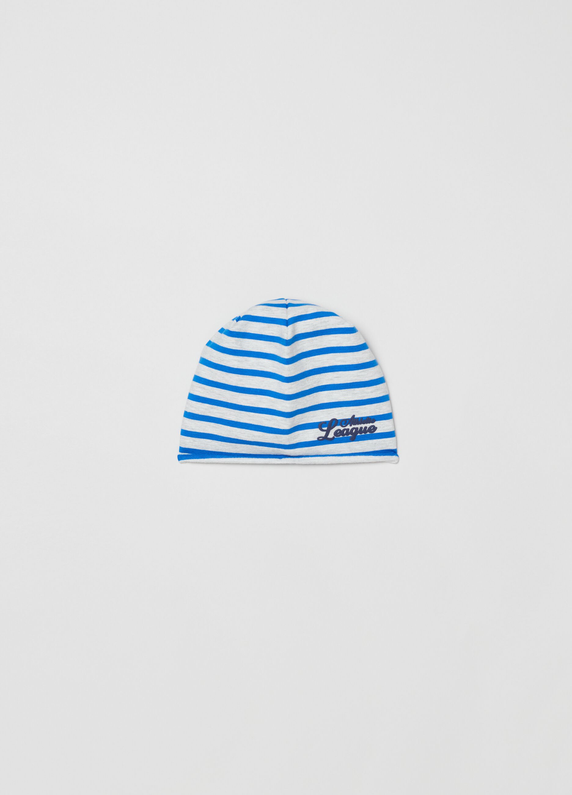 Striped stretch cotton hat