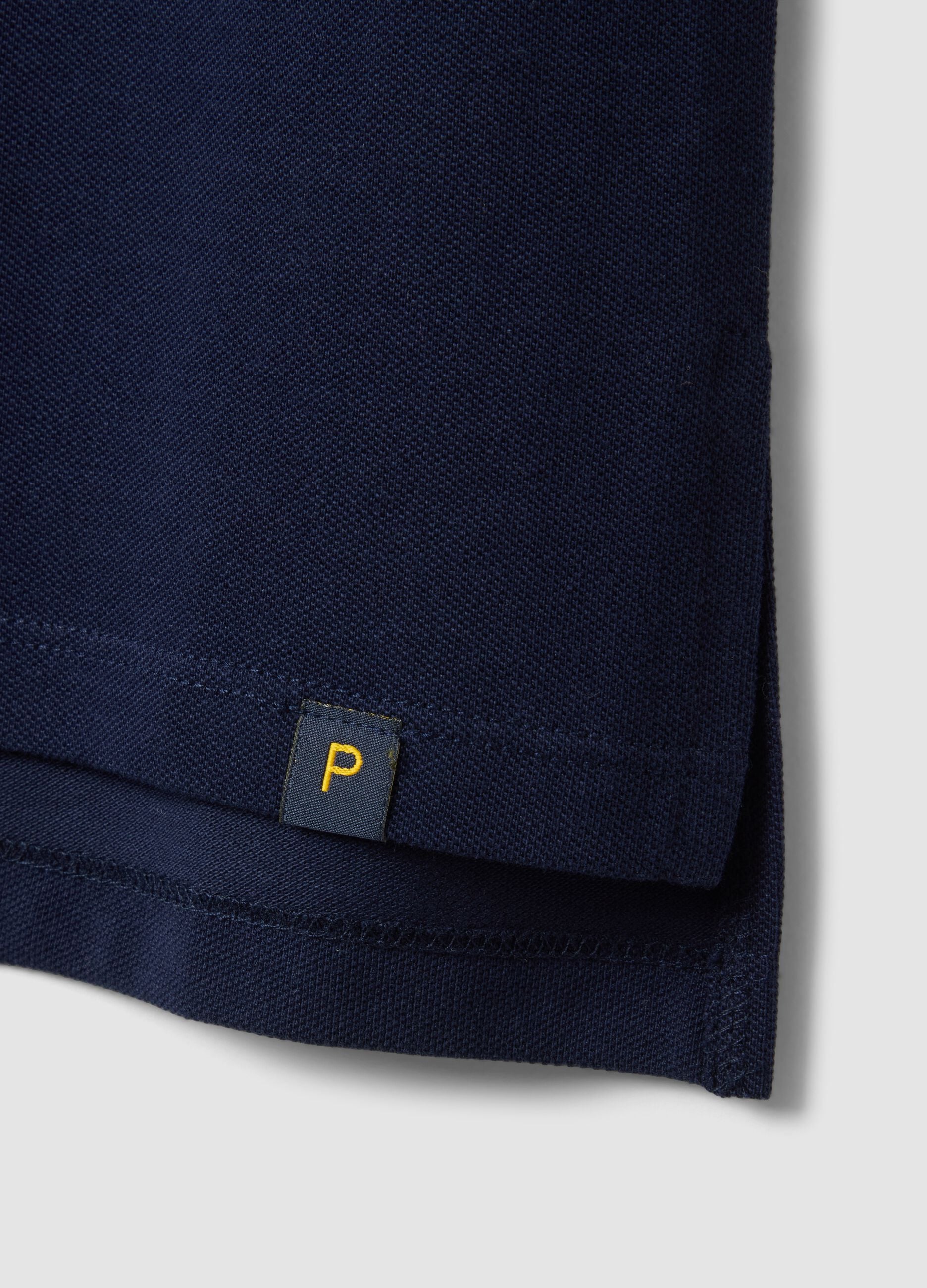 Polo azul de algod&oacute;n org&aacute;nico ajuste regular