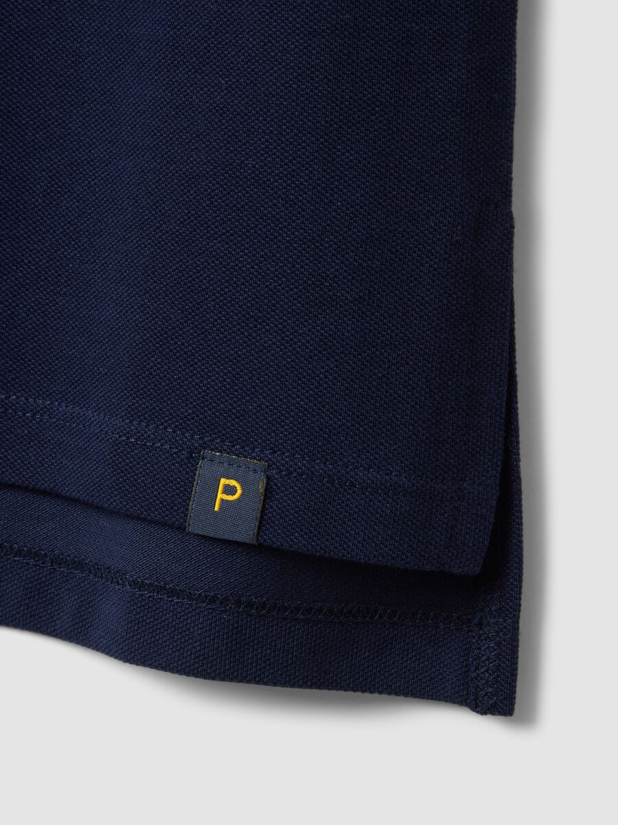 Blue regular fit organic cotton polo shirt_5