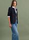 Navyblauer Regular-Fit Zweireiher-Blazer mit klassischem Revers_1
