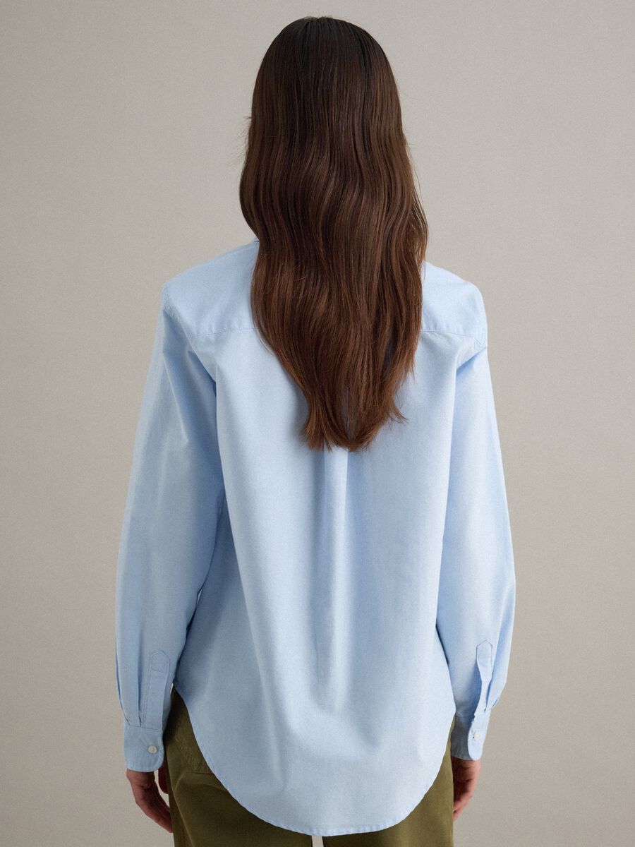 Light blue regular fit pure cotton long-sleeved shirt_3