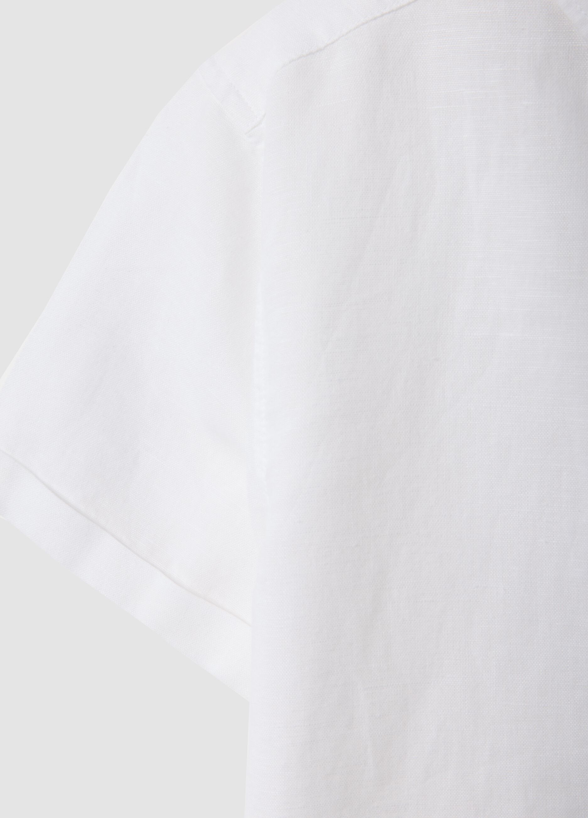 Boys&rsquo; white linen-cotton blend shirt, regular fit